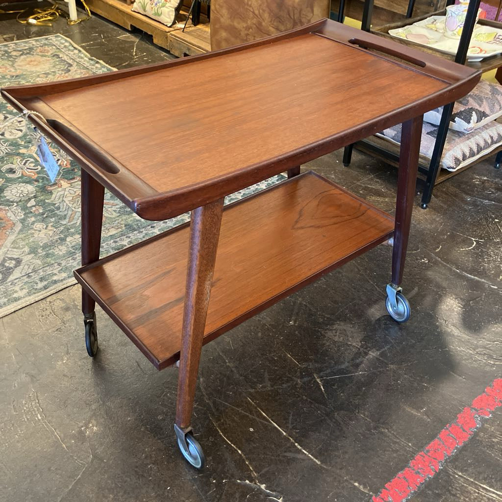 Vintage 1950s Opal Kleinmobel Teak Serving Cart