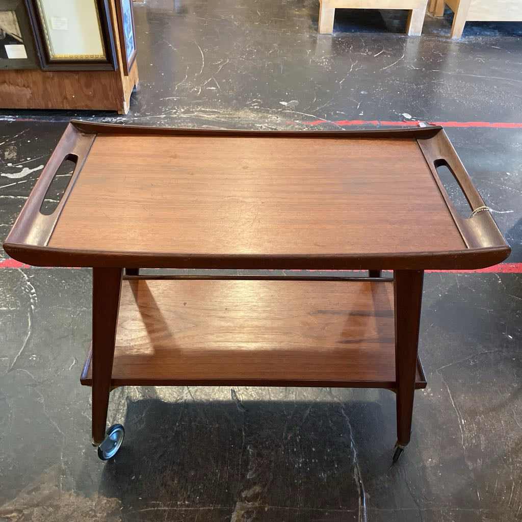 Vintage 1950s Opal Kleinmobel Teak Serving Cart