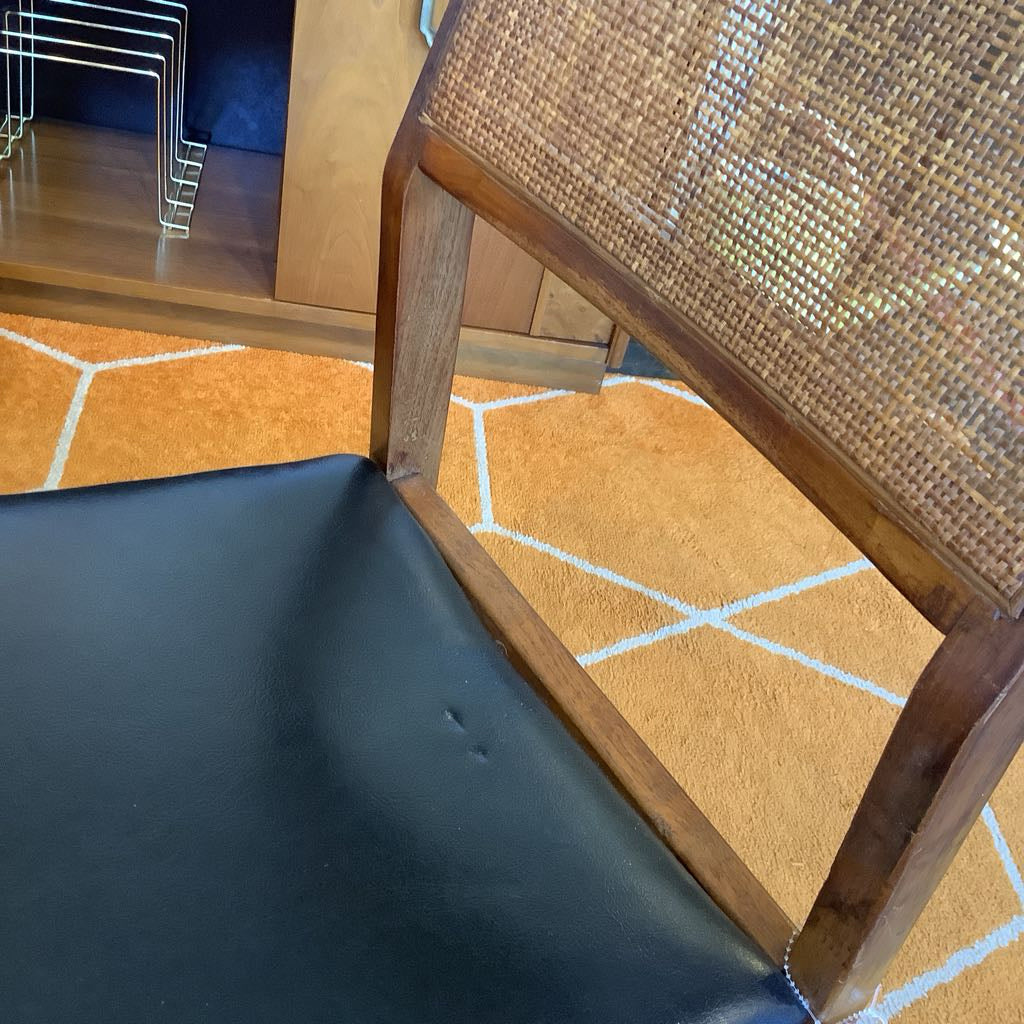 Mid Century Modern Hibriten Caned Chair