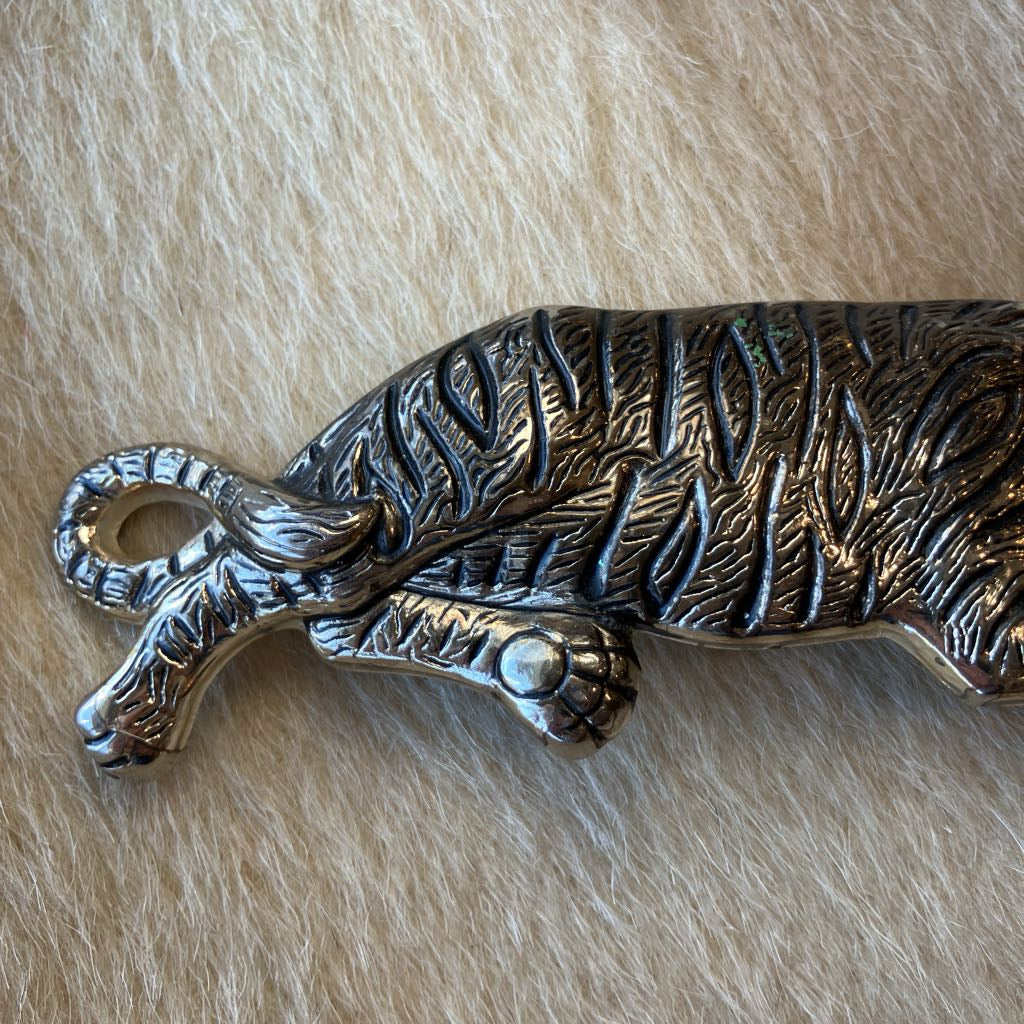 Vintage Metal Tiger Belt Buckle