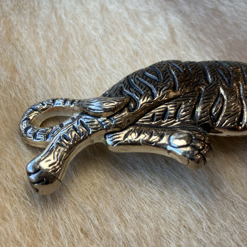 Vintage Metal Tiger Belt Buckle