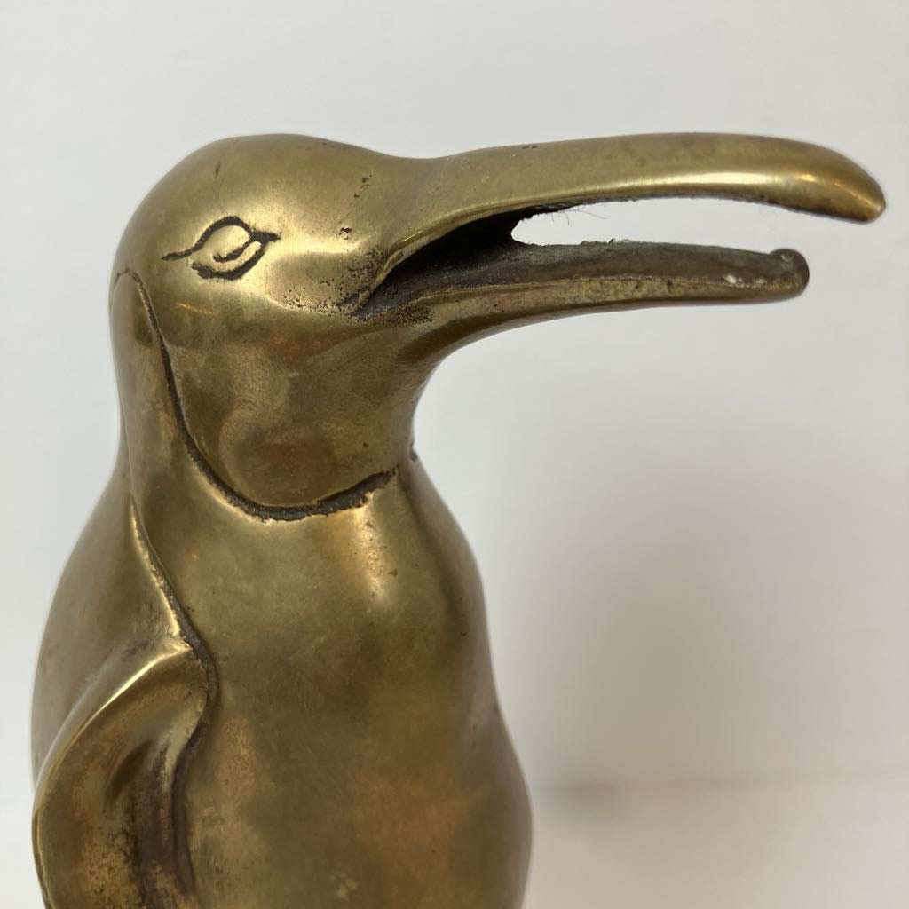 Vintage Brass Penguin Bookends