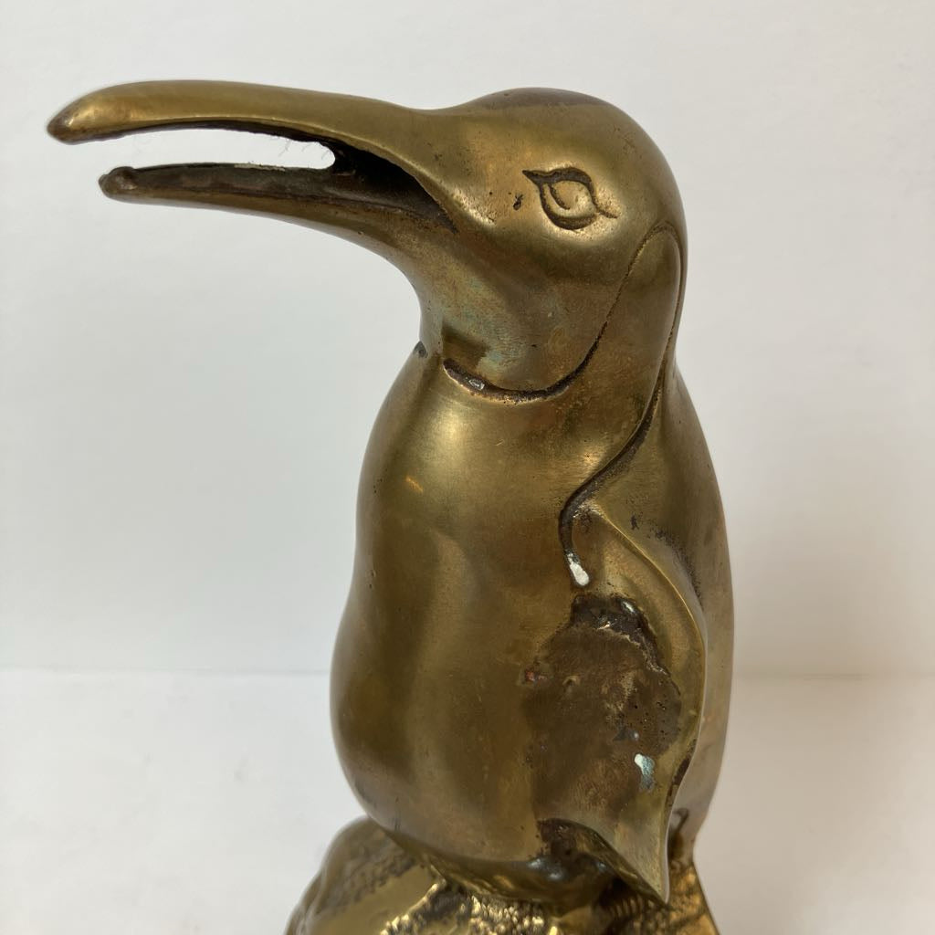 Vintage Brass Penguin Bookends
