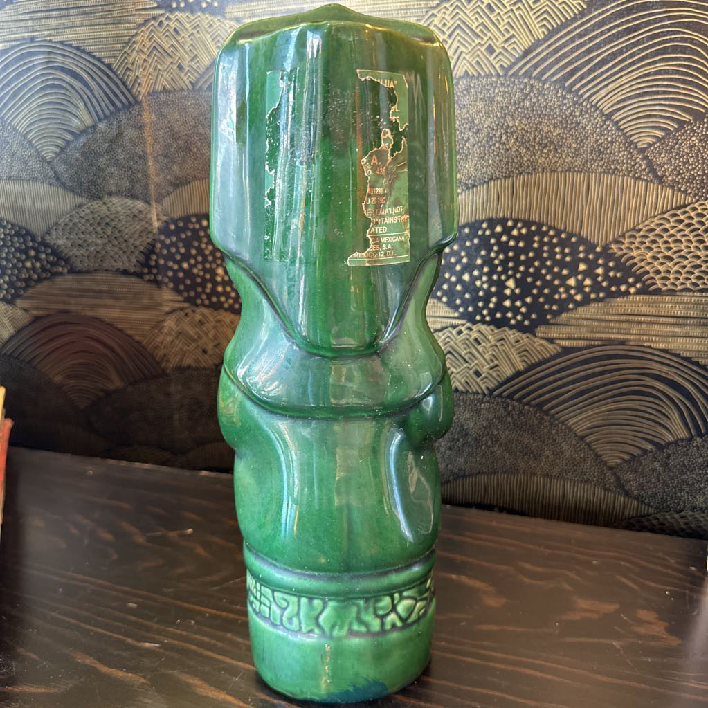 1970s Glazed Ceramic Kahlua Tiki Decanter