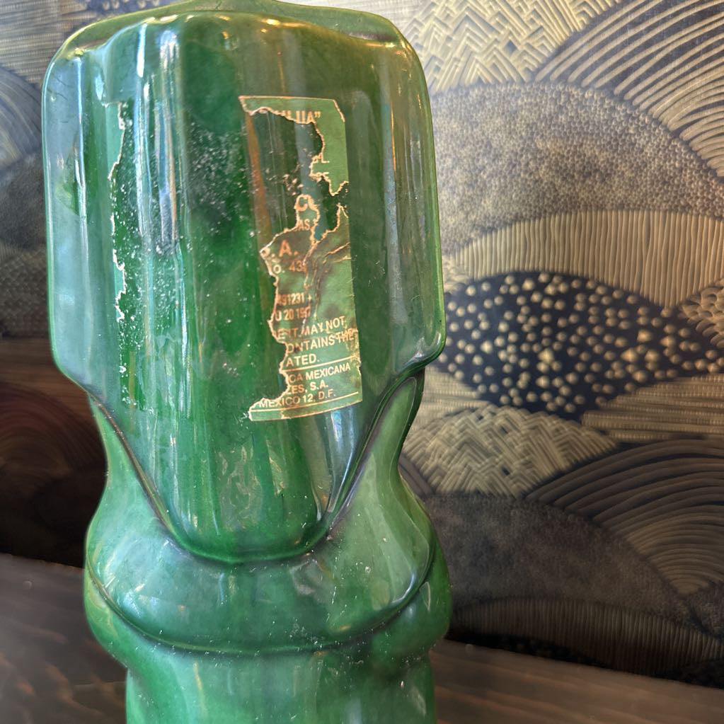1970s Glazed Ceramic Kahlua Tiki Decanter