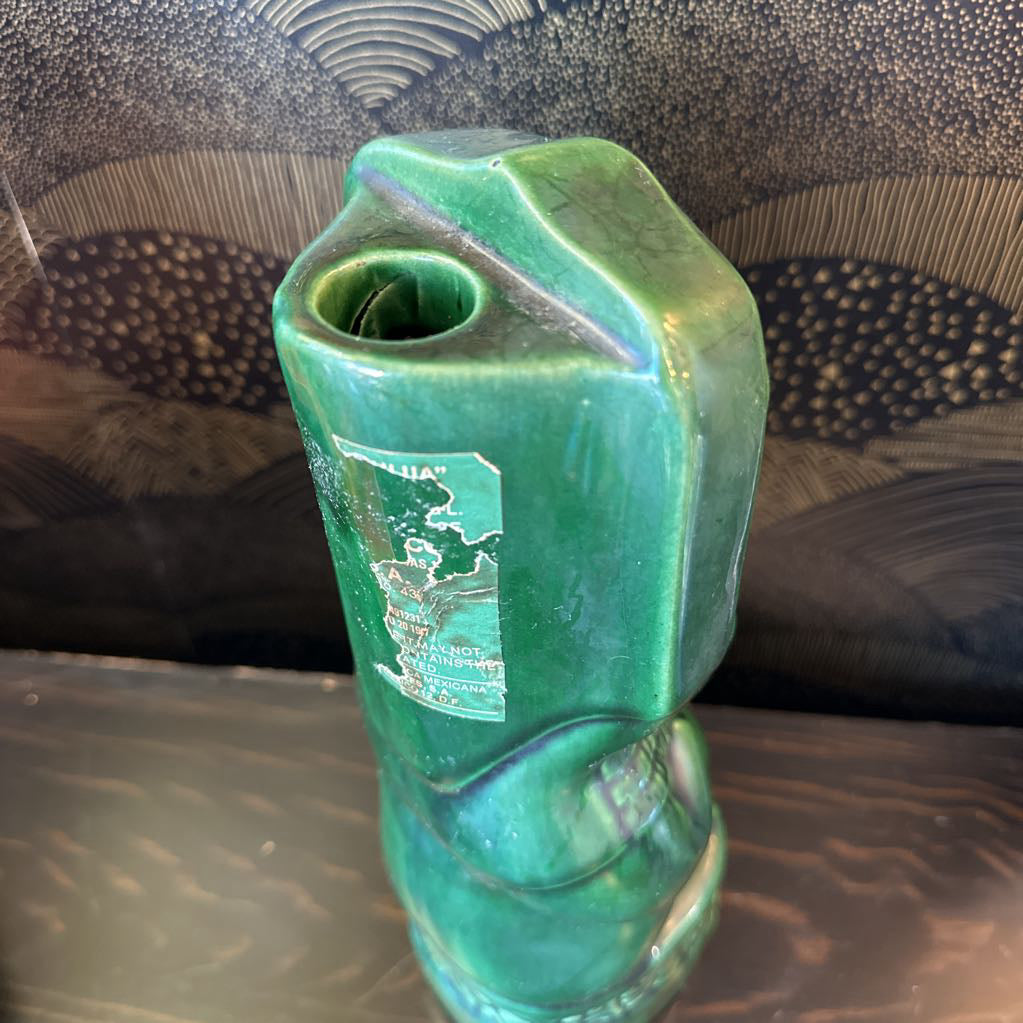 1970s Glazed Ceramic Kahlua Tiki Decanter
