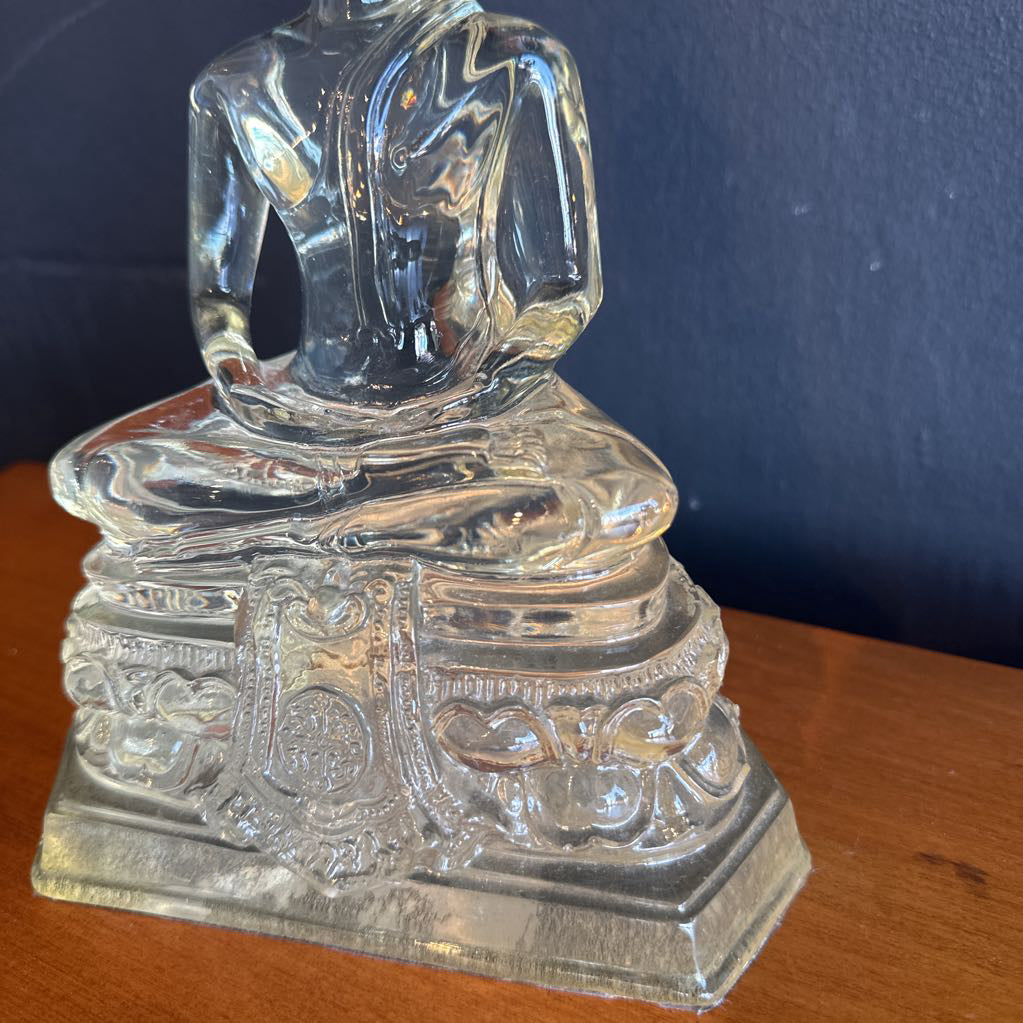 Vintage Thai Resin Translucent Seated Buddha