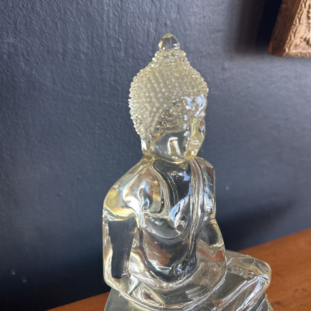 Vintage Thai Resin Translucent Seated Buddha