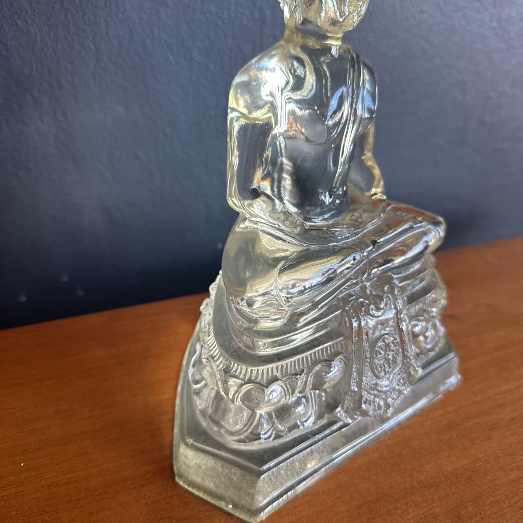 Vintage Thai Resin Translucent Seated Buddha