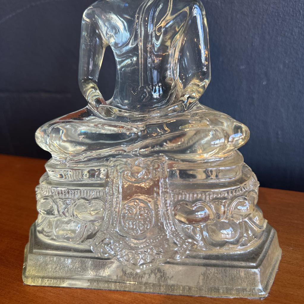 Vintage Thai Resin Translucent Seated Buddha