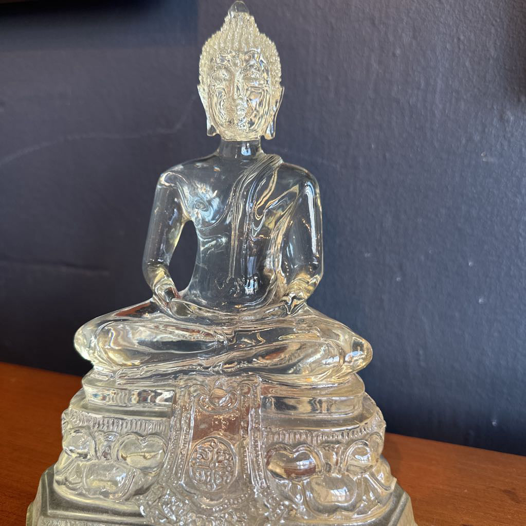 Vintage Thai Resin Translucent Seated Buddha