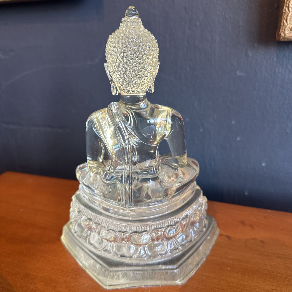 Vintage Thai Resin Translucent Seated Buddha