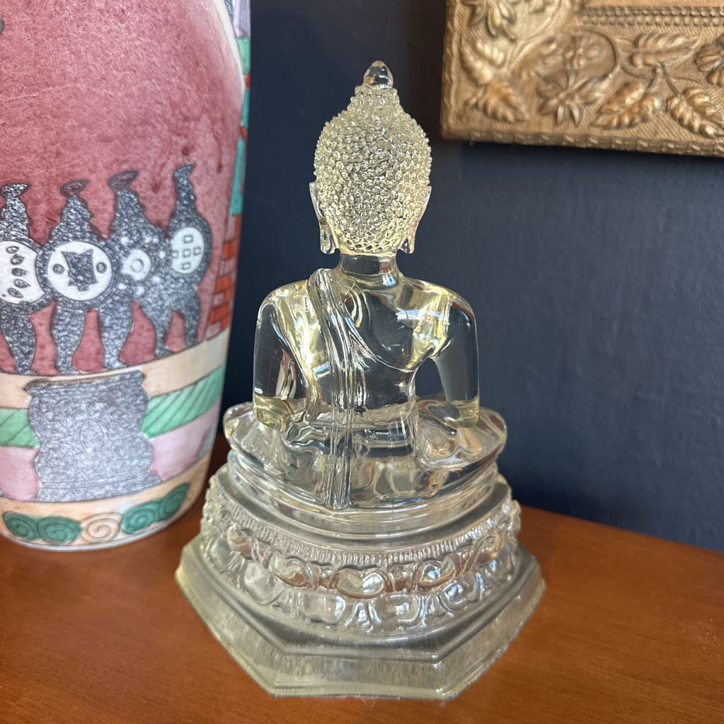 Vintage Thai Resin Translucent Seated Buddha