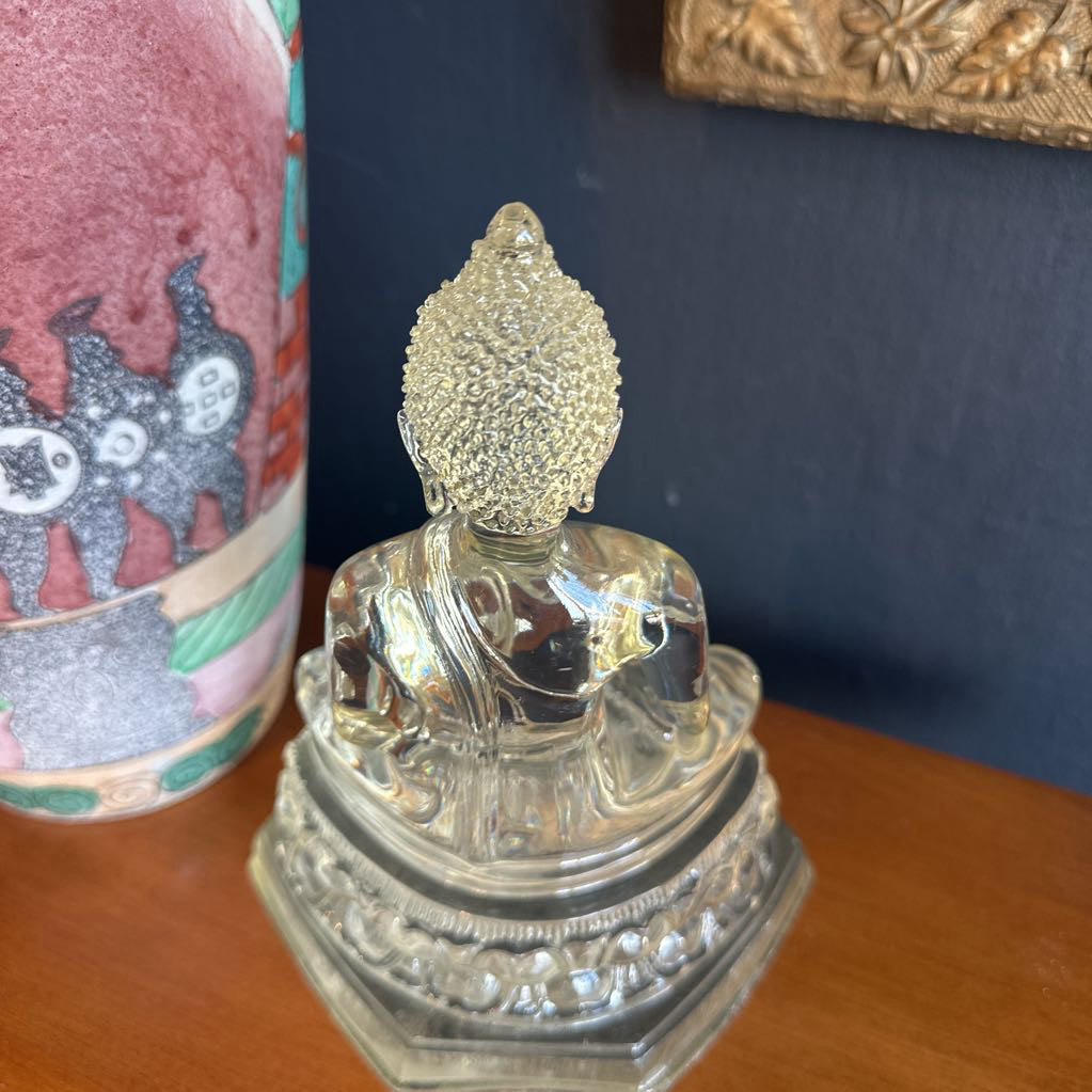 Vintage Thai Resin Translucent Seated Buddha