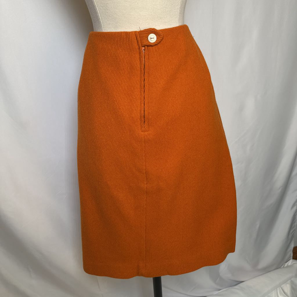 60s Orange Wool Skirt