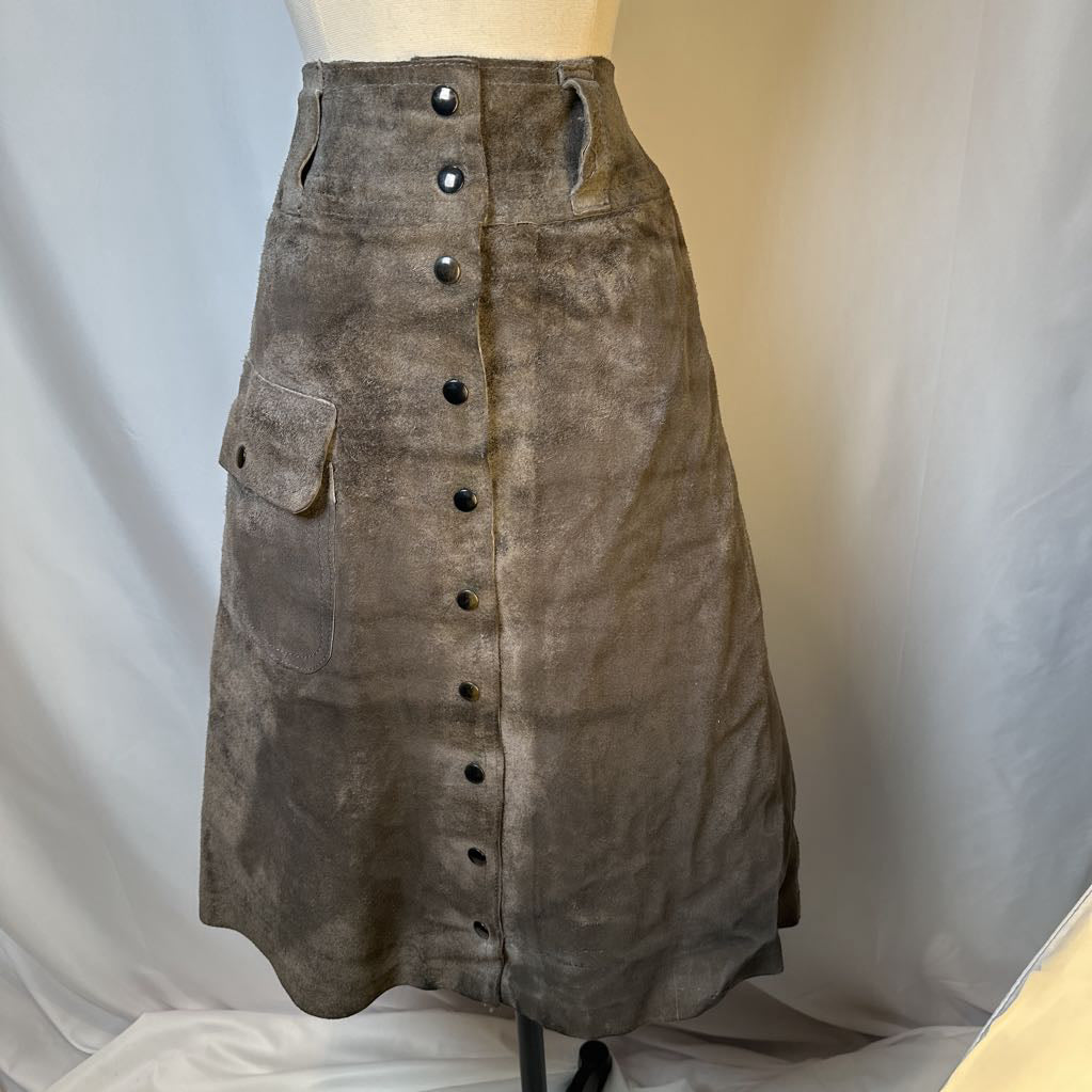 70s Suede Nubuck Skirt