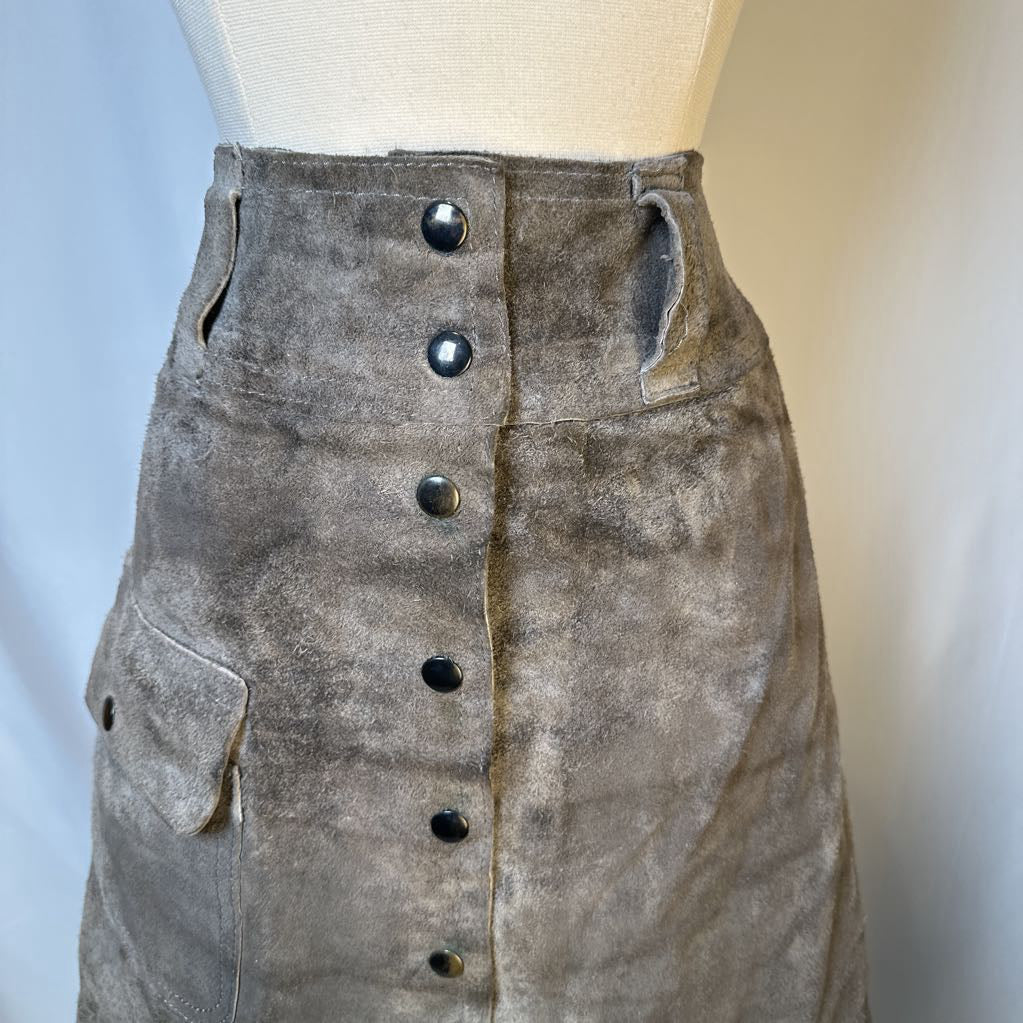 70s Suede Nubuck Skirt