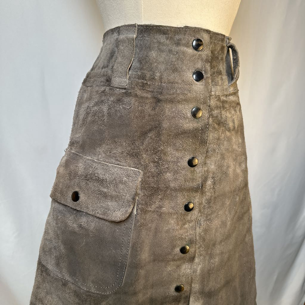 70s Suede Nubuck Skirt