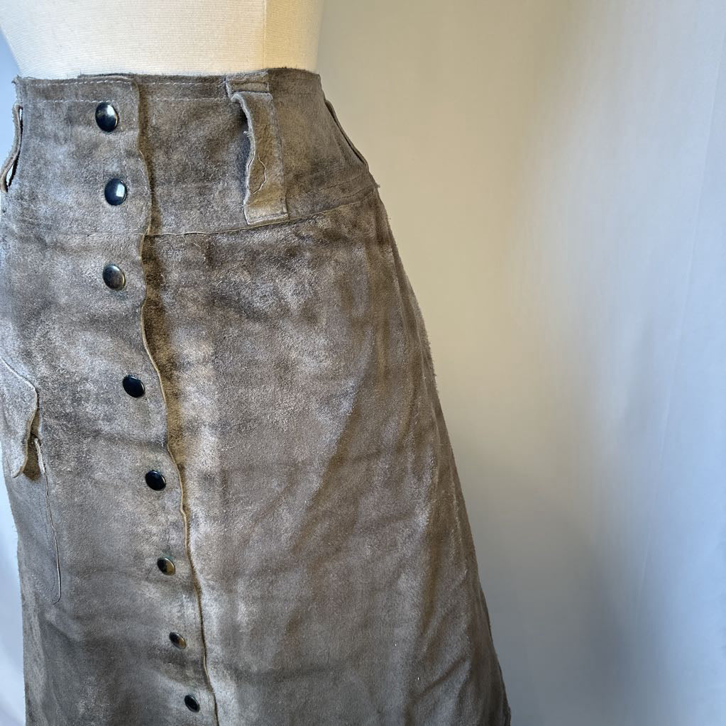 70s Suede Nubuck Skirt
