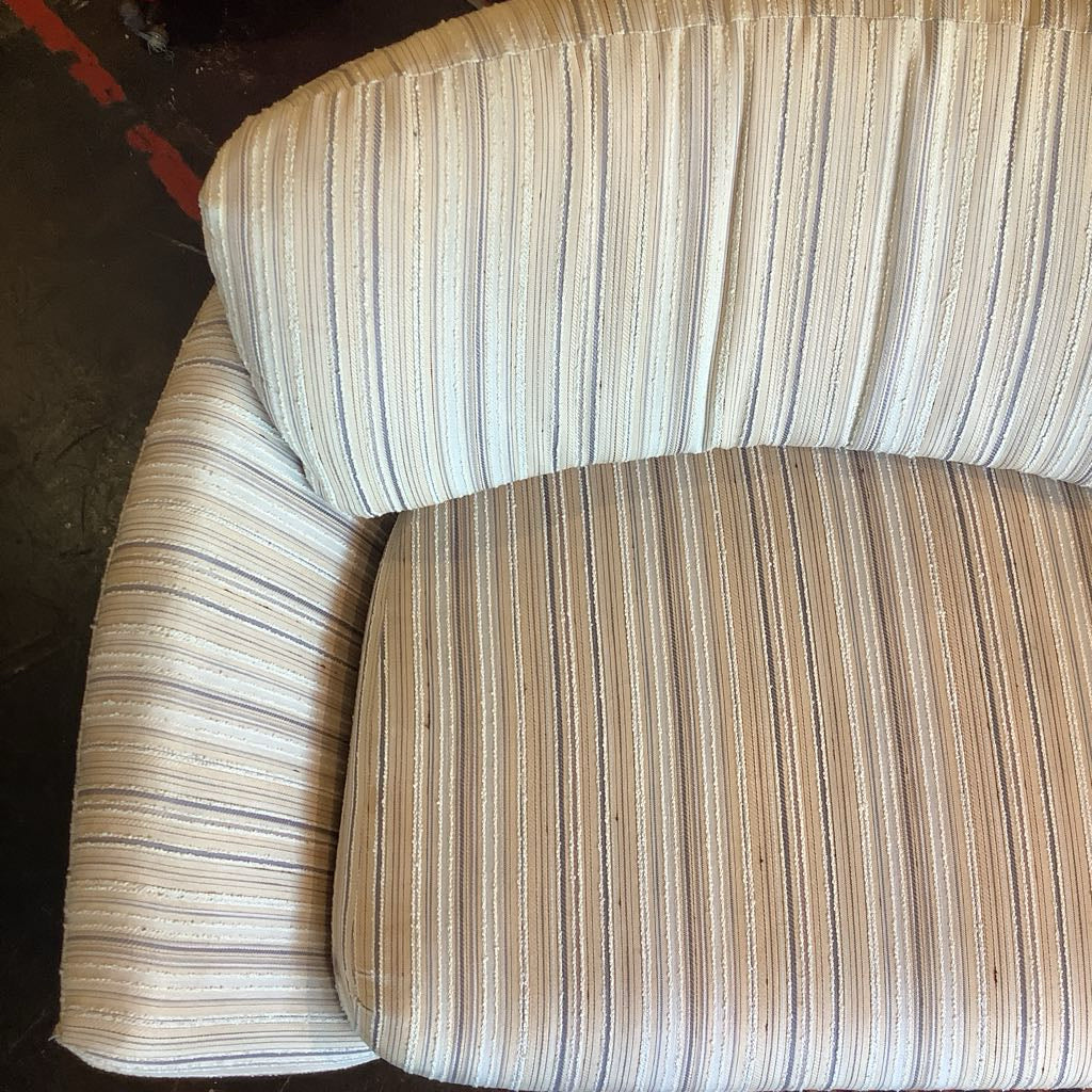Mid Century Modern Barrel Upholstered Chair w/ Wood Base