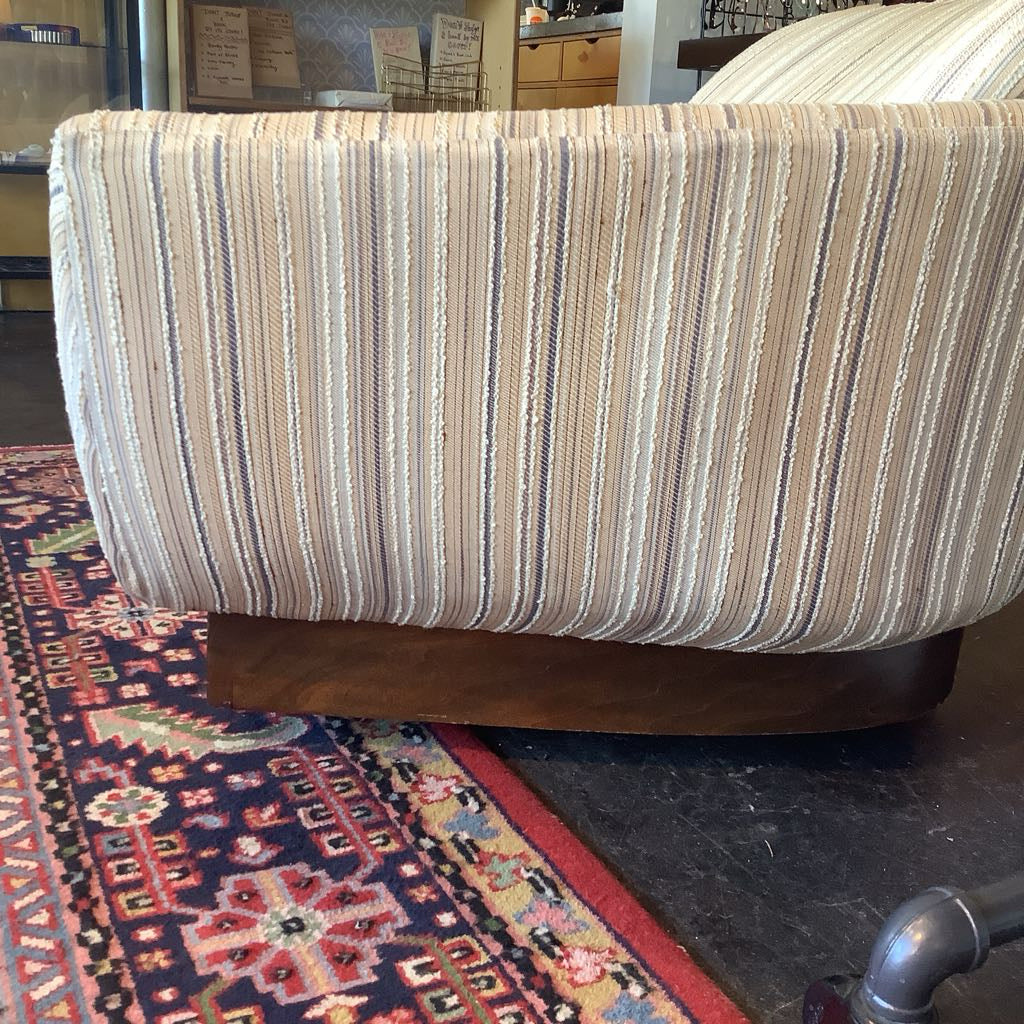 Mid Century Modern Barrel Upholstered Chair w/ Wood Base
