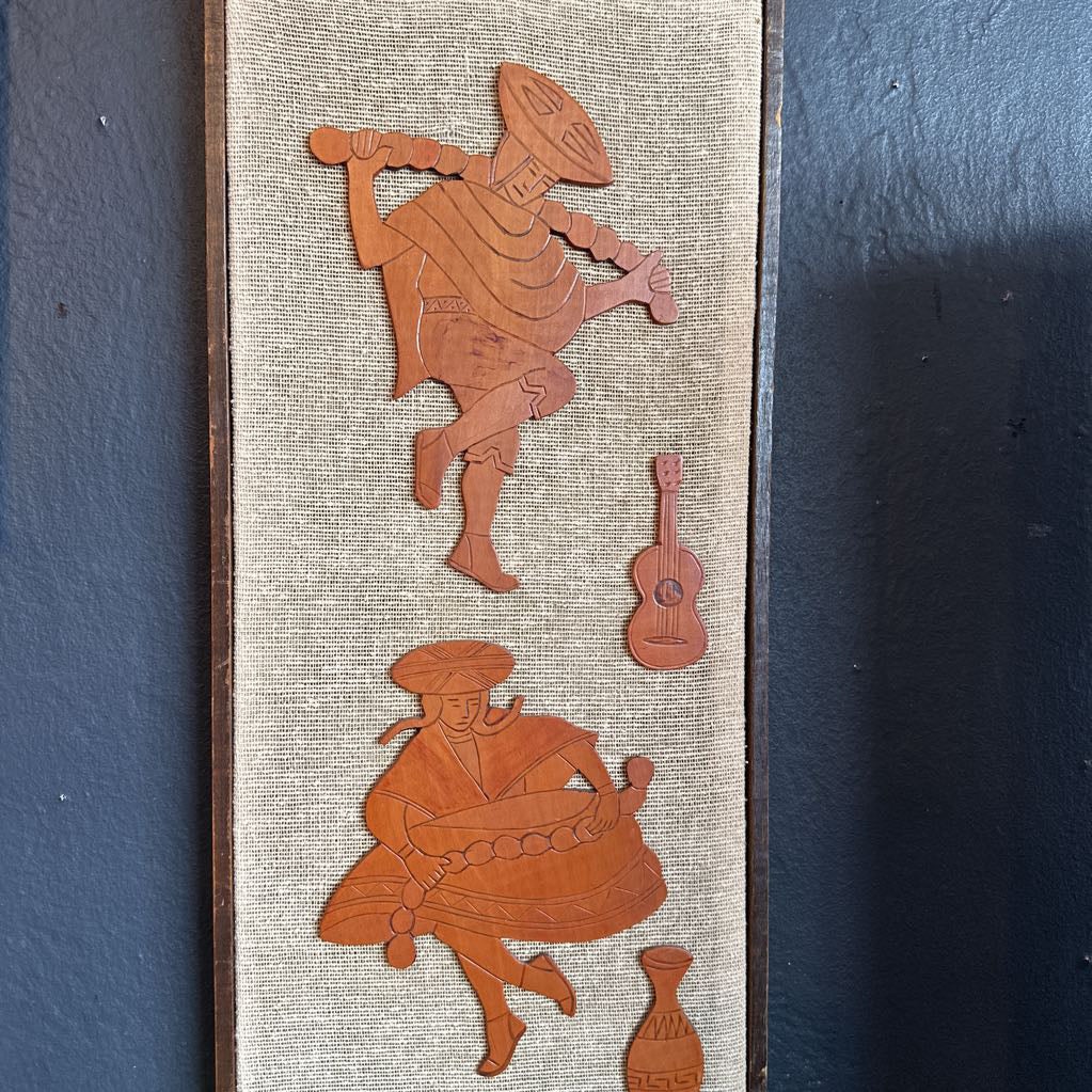 Vintage Dancing Couple in Wood Framed