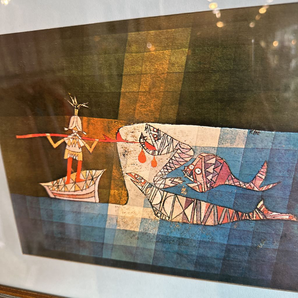 1960s Paul Klee's "Sinbad the Sailor Painting Framed & Matted Reproduction