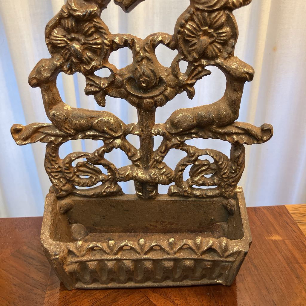 Vintage Cast Iron Match Box Holder