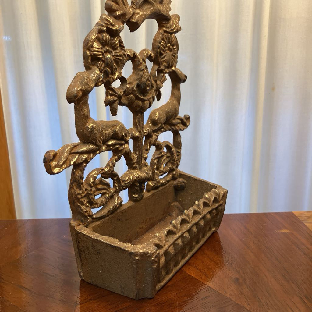 Vintage Cast Iron Match Box Holder