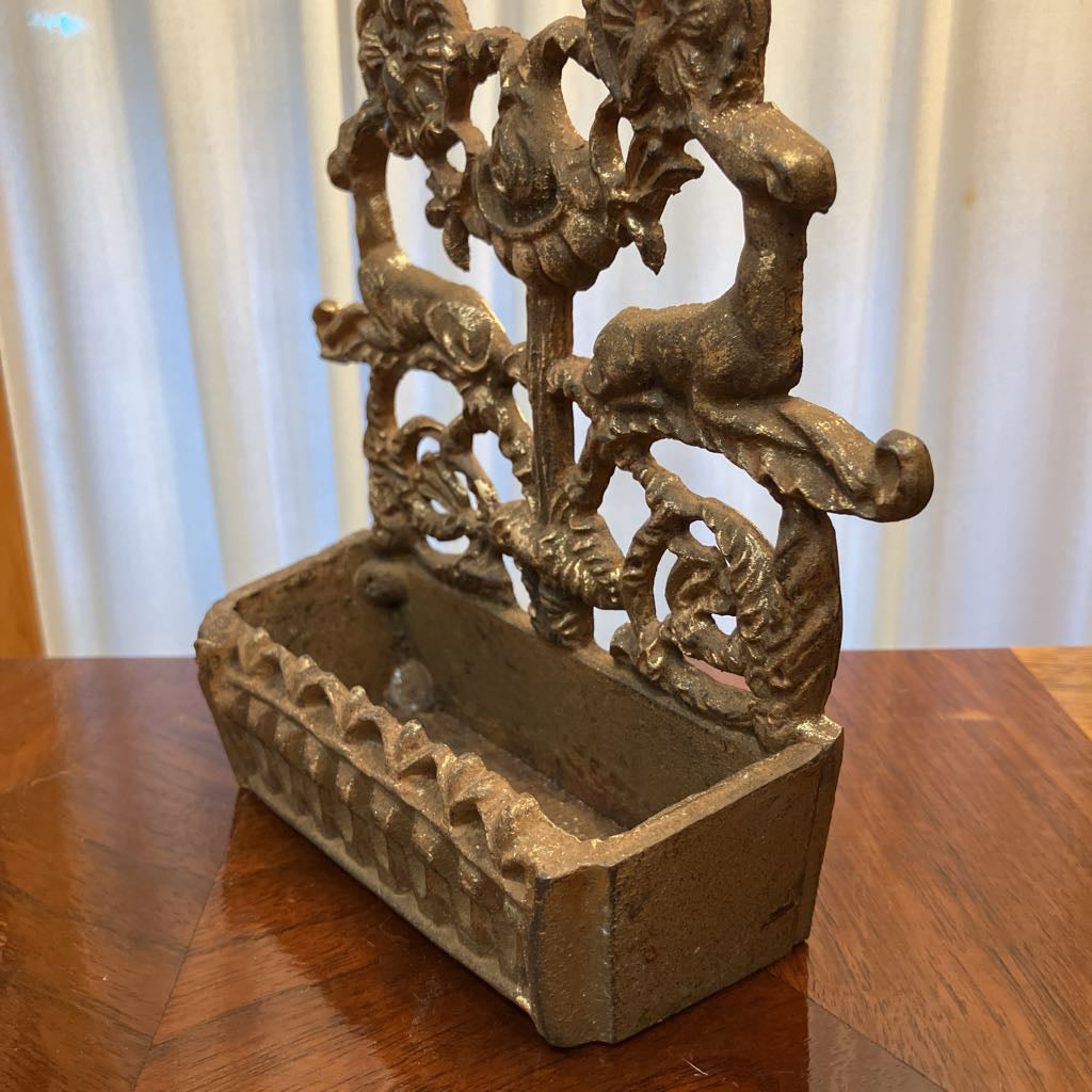 Vintage Cast Iron Match Box Holder