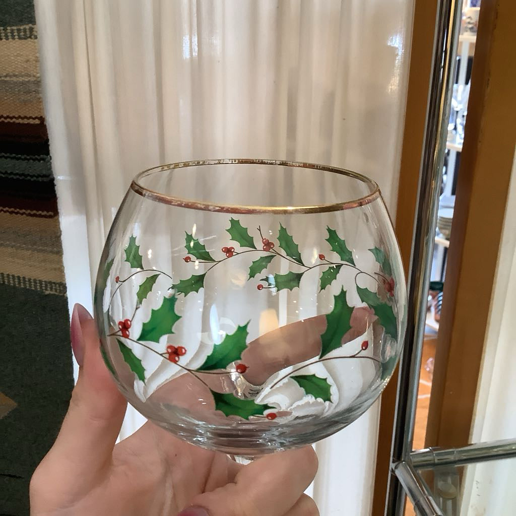 Vintage Lenox Balloon Holiday Wine Glasses, set of 7