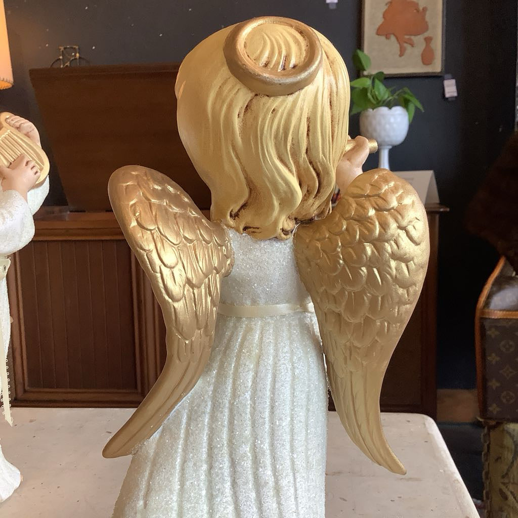 Pair Ceramic Angels Christmas