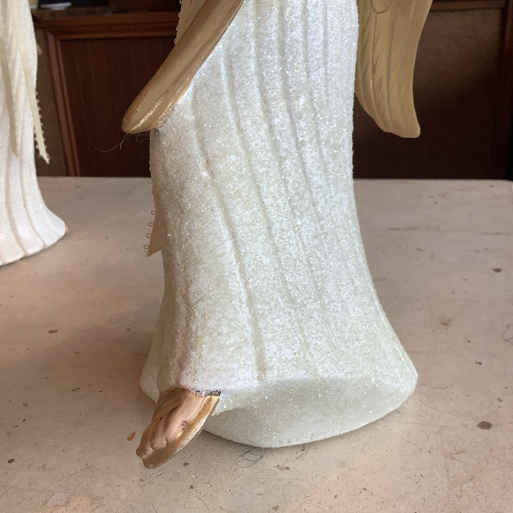 Pair Ceramic Angels Christmas