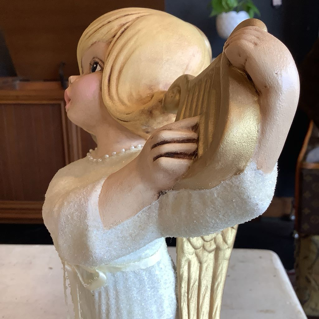 Pair Ceramic Angels Christmas