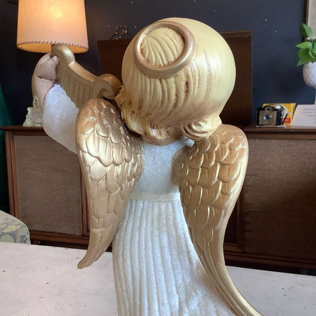 Pair Ceramic Angels Christmas