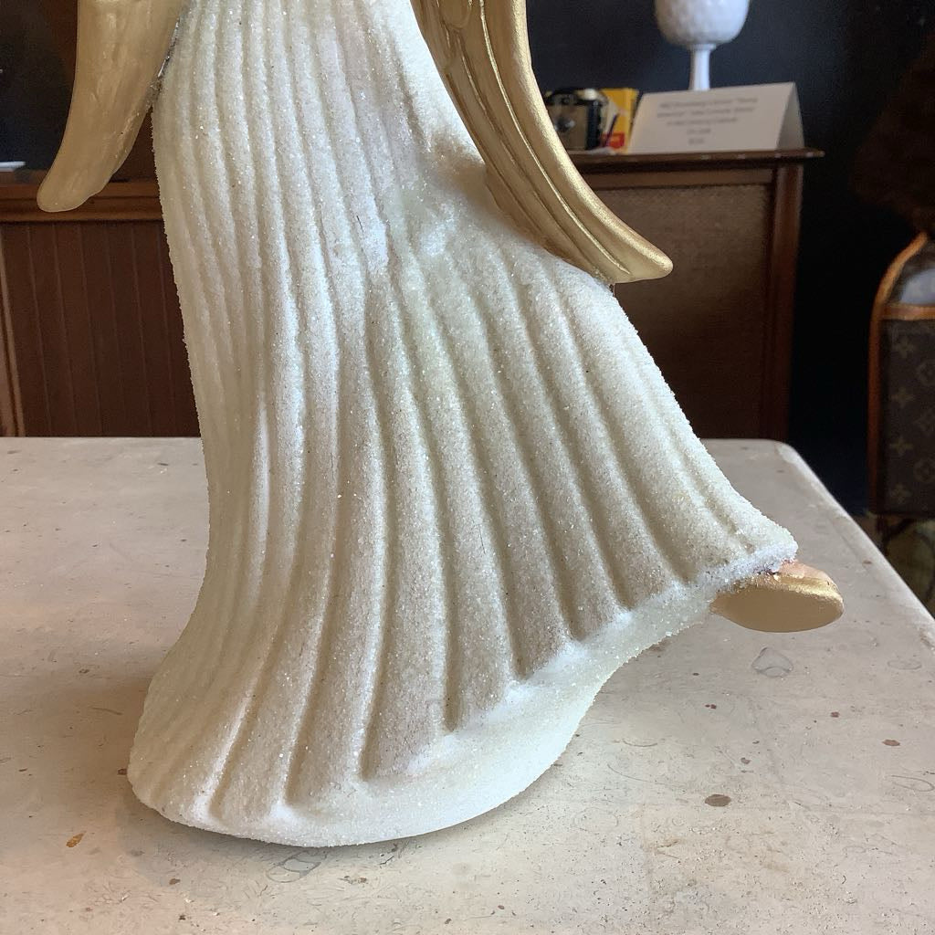 Pair Ceramic Angels Christmas