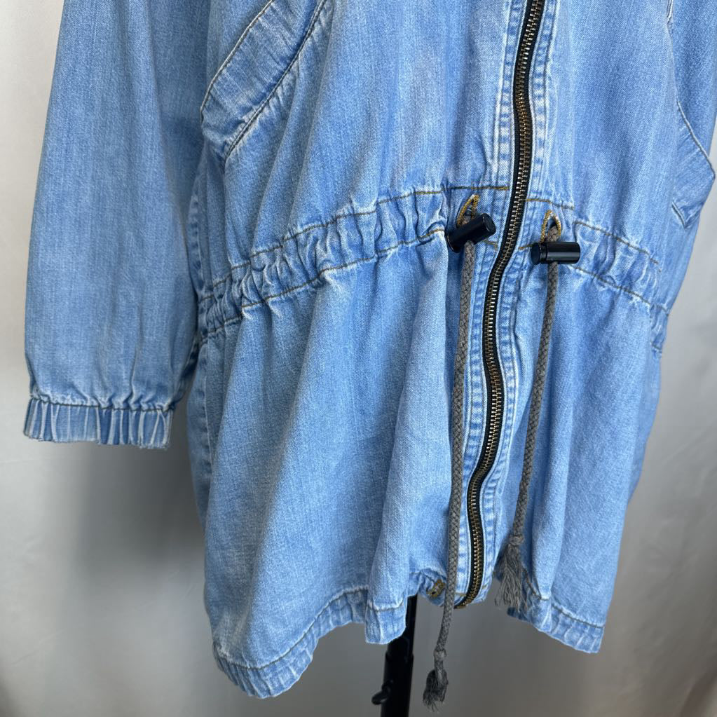 1980s Tina Hagen Oversized Denim Jacket w/ Hoodie