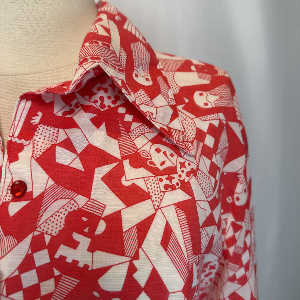1970s JC Penney Novelty Button Up