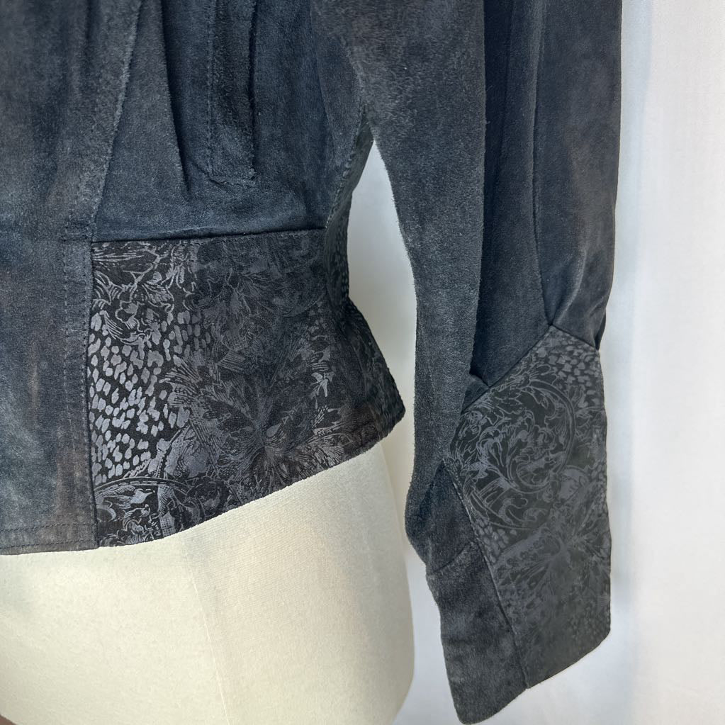 1980s Black Wilsons Leather Crop Bolero Biker Jacket