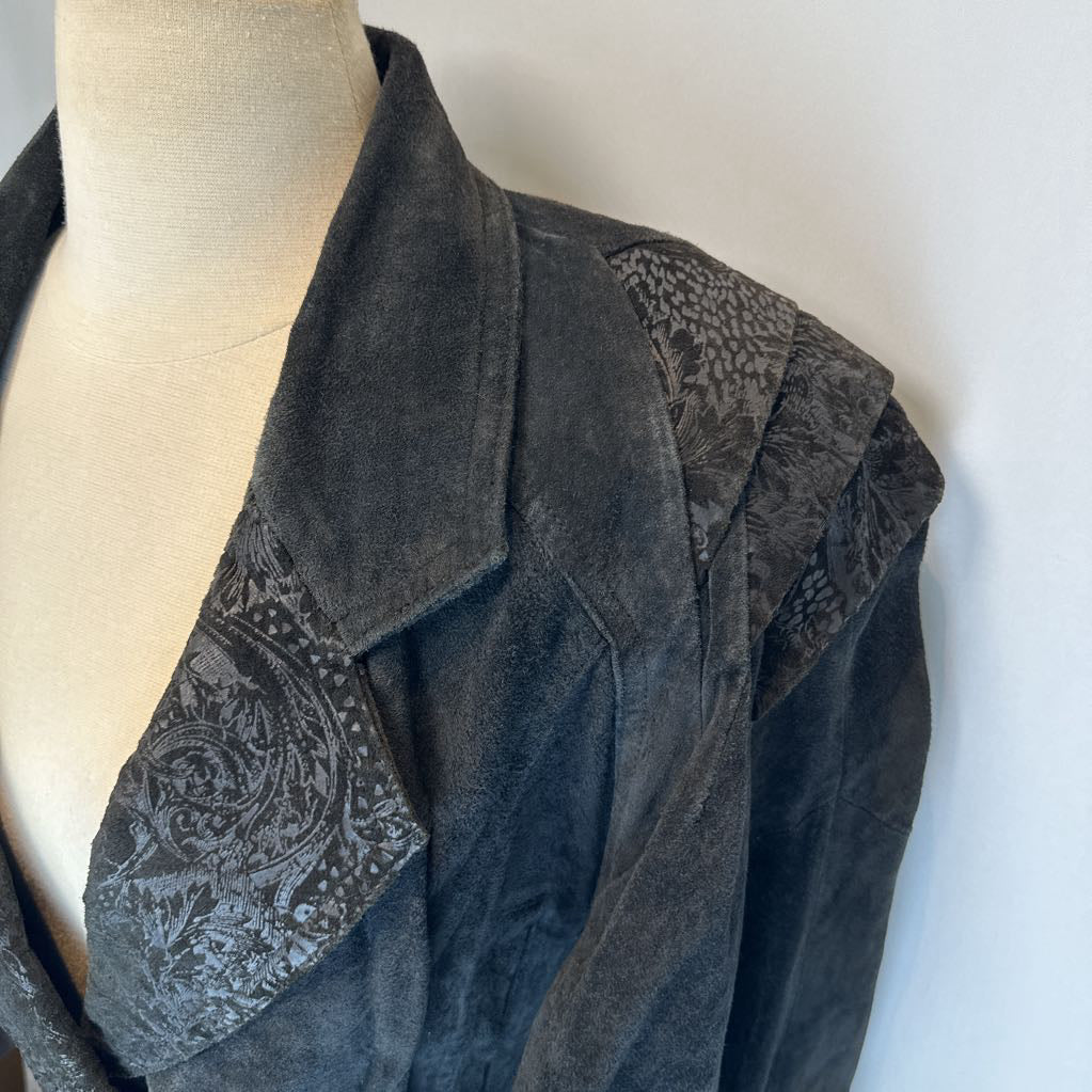 1980s Black Wilsons Leather Crop Bolero Biker Jacket