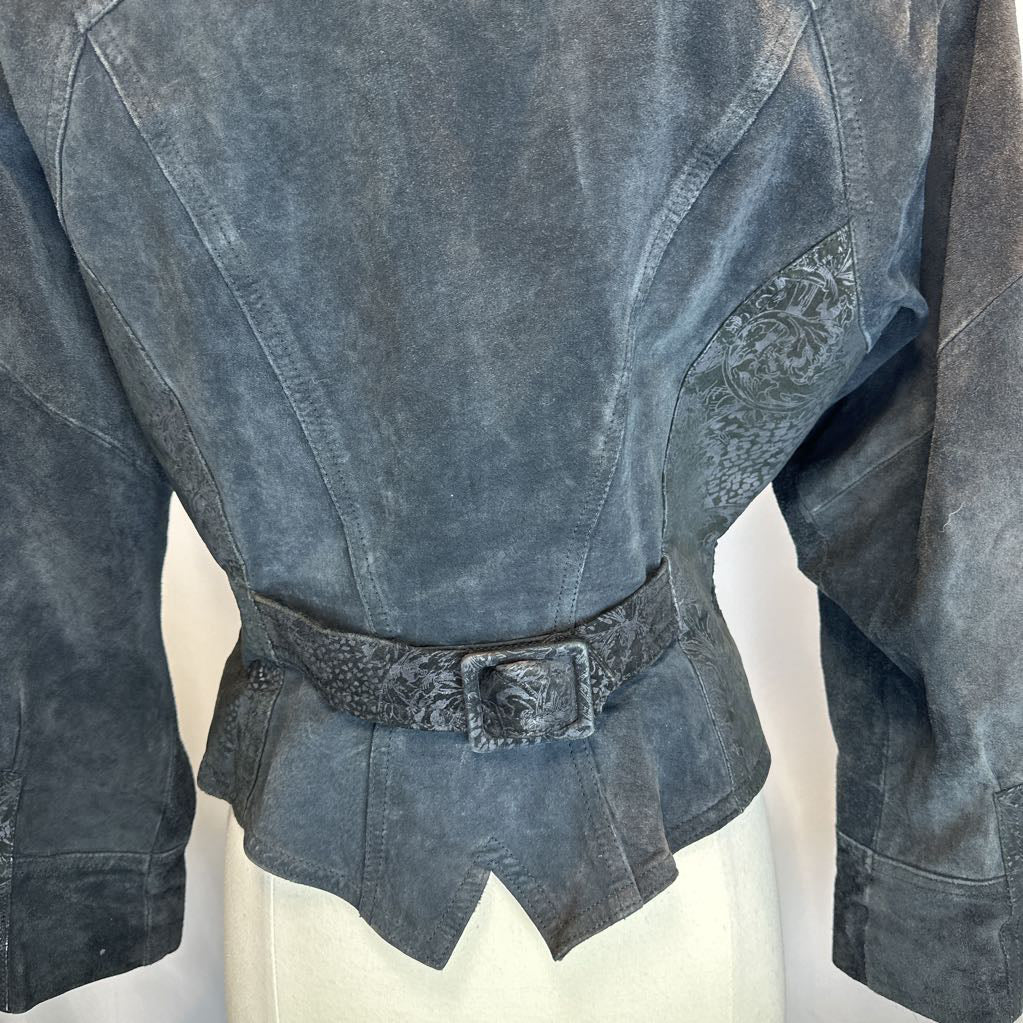 1980s Black Wilsons Leather Crop Bolero Biker Jacket