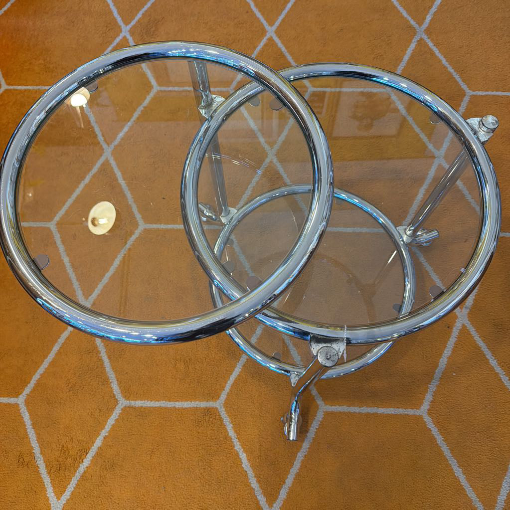 MCM Chrome Swivel Side Table or Barcart
