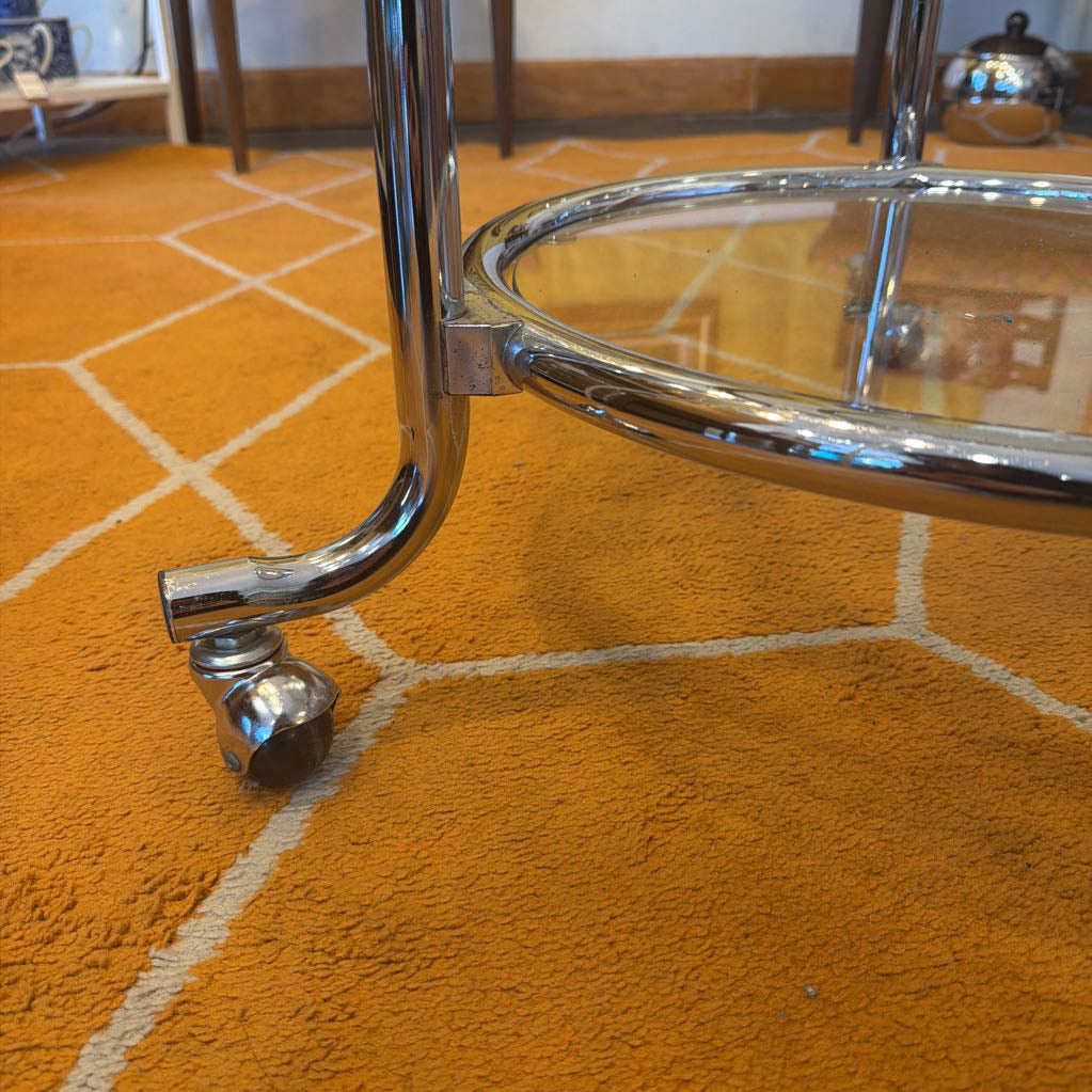 MCM Chrome Swivel Side Table or Barcart