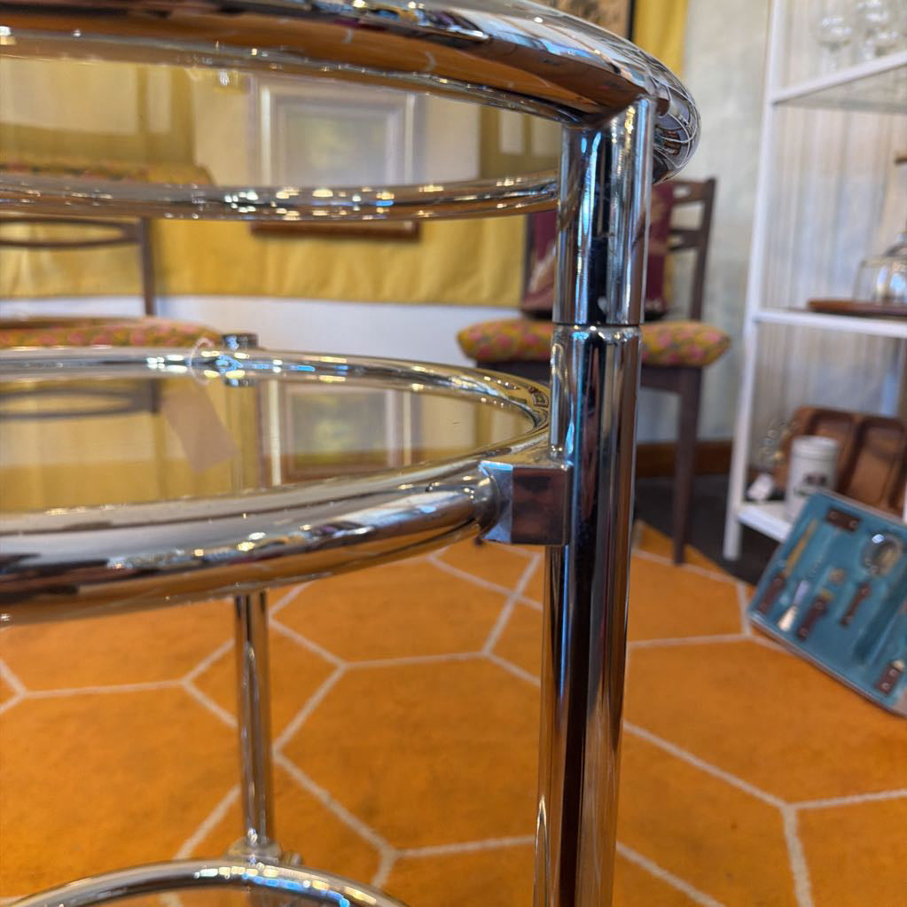MCM Chrome Swivel Side Table or Barcart