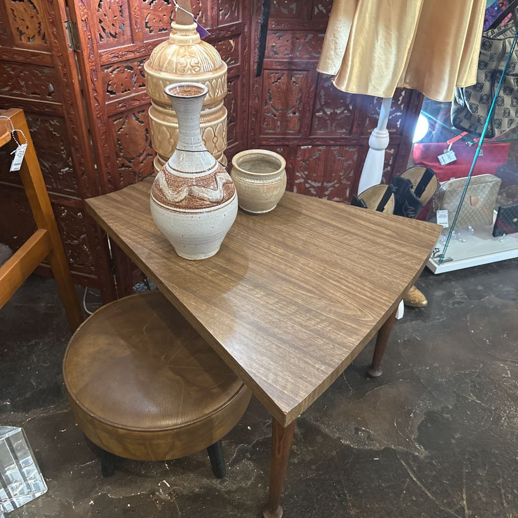 Vintage Mid Century Modern Triangle Side Table