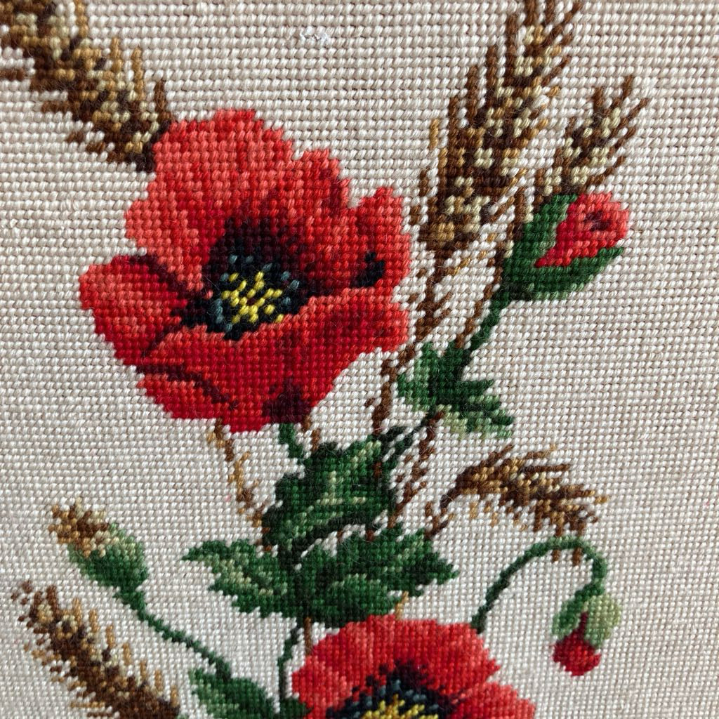 Vintage Framed Poppies Cross Stitch