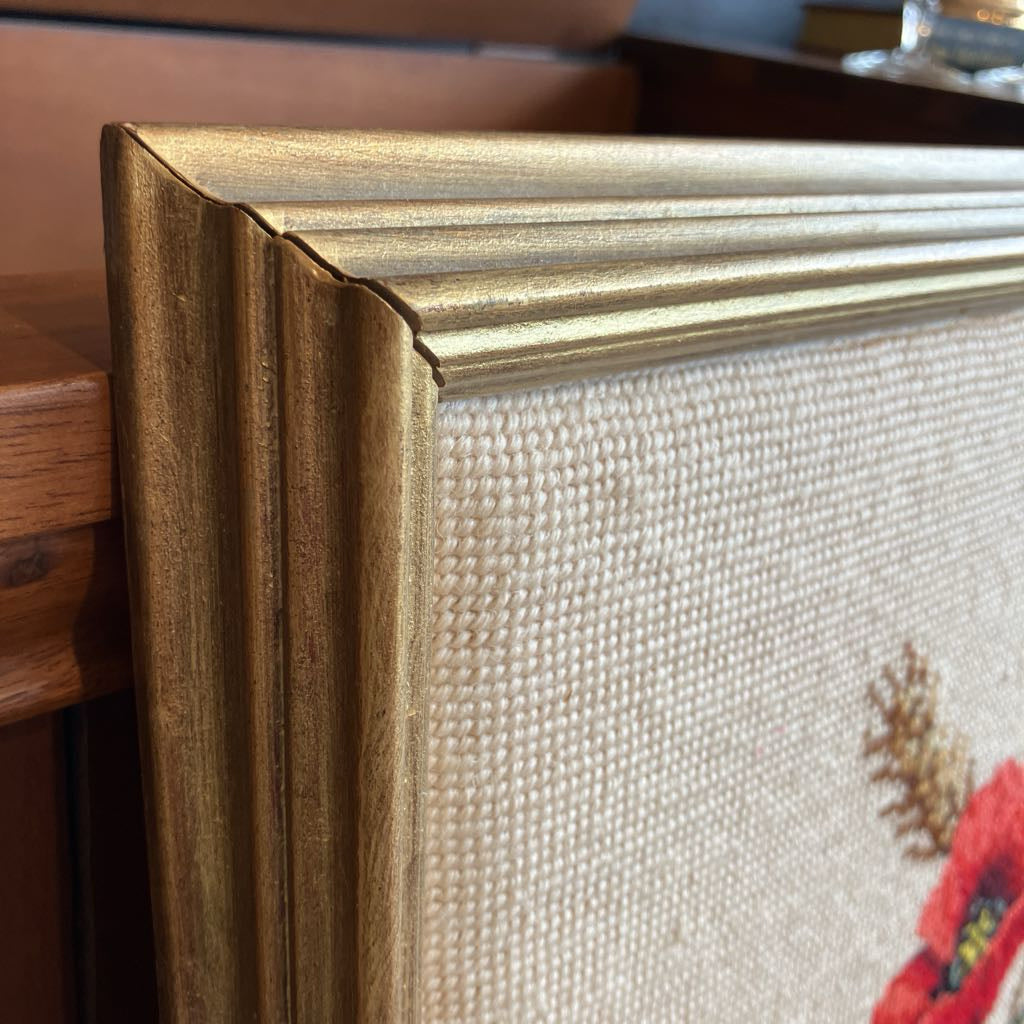 Vintage Framed Poppies Cross Stitch