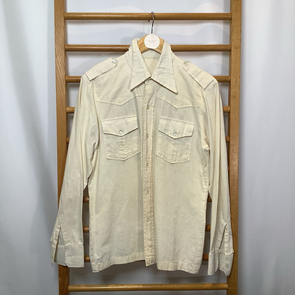 1970s Rare Singha Beer Linen Button Up