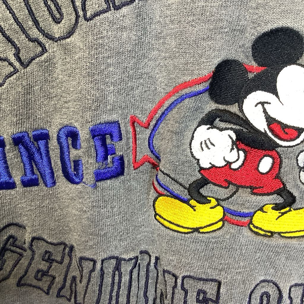 Blue, gray long sleeve shirt Mickey Classic Since 1928 Genuine Quality embroidered on front