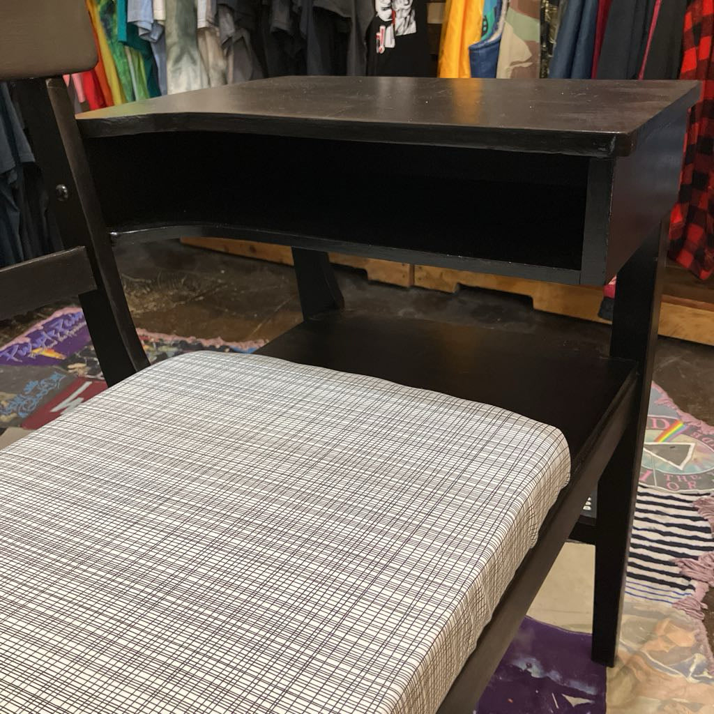 Mid-Century Walnut Gossip Chair in Black